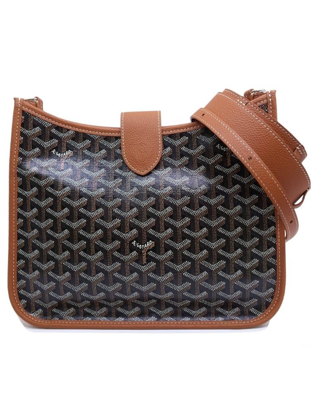Goyard Musette Shoulder Bag Dincanvas Black Brown Silver